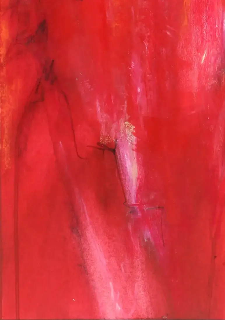 Farbe Rot 1 - Eine ausdrucksstarke Darstellung in Acryl. (2)