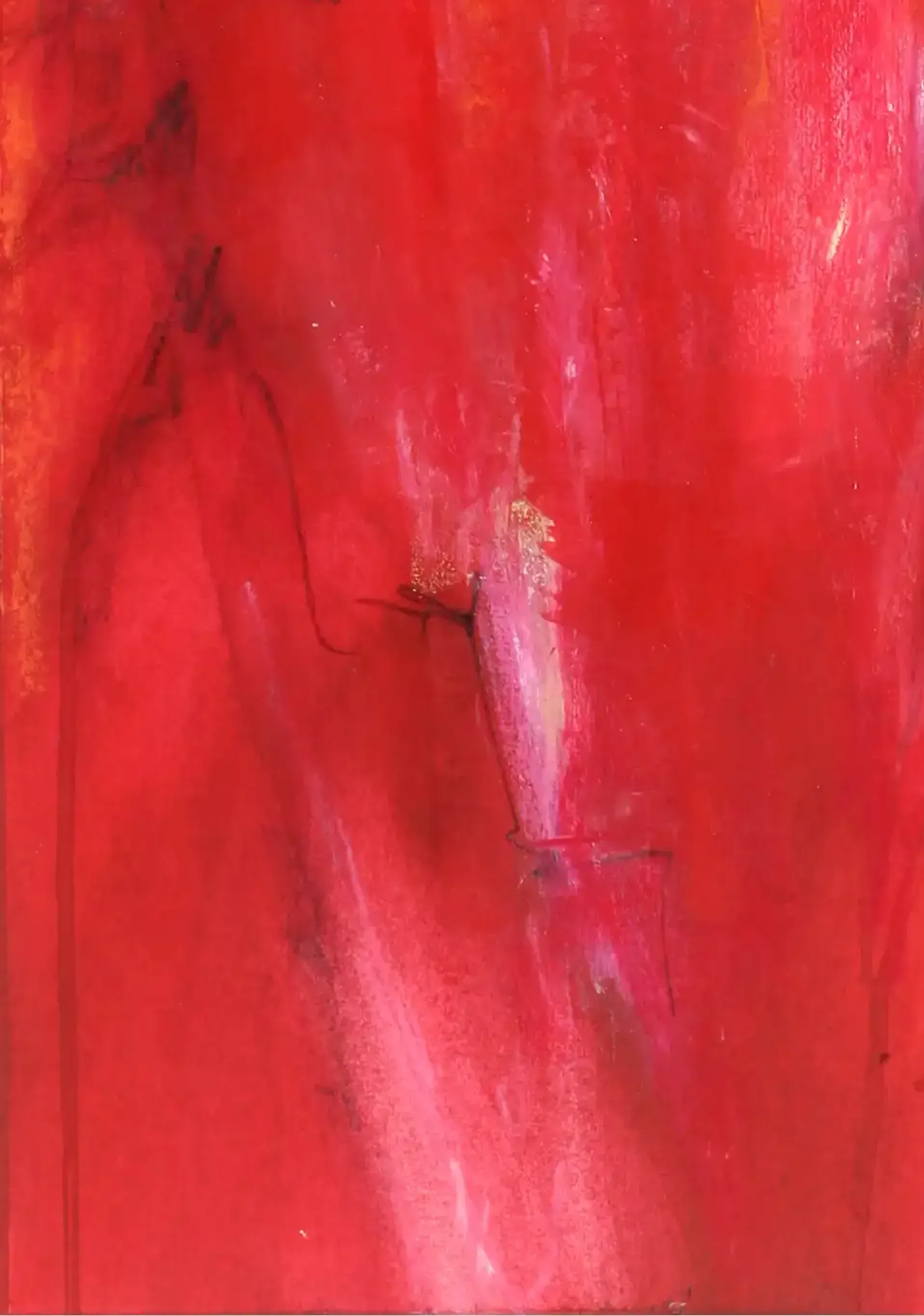 Farbe Rot 1 - Eine ausdrucksstarke Darstellung in Acryl. (2)