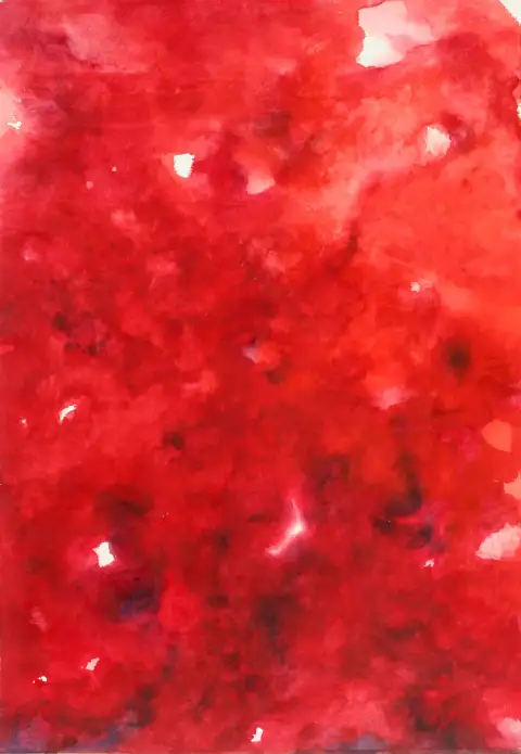 Farbe Rot 2 - Eine ausdrucksstarke Darstellung in Aquarell.