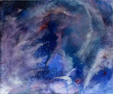 Lila–Blau (Mischtechnik, violett/blau)