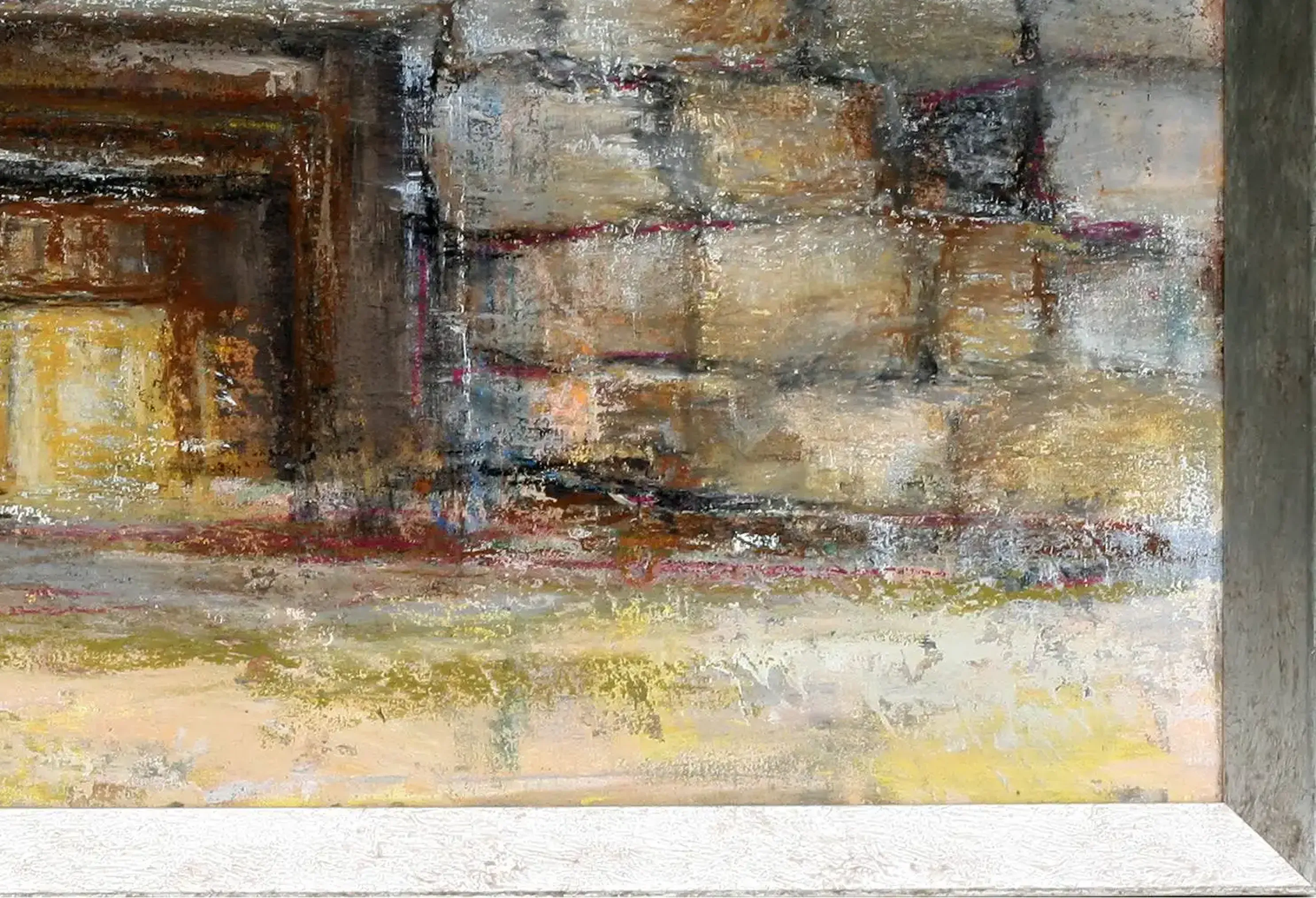 Steinwand mit Eingang - Eine atmosphärische Darstellung in Mischtechnik. (2)