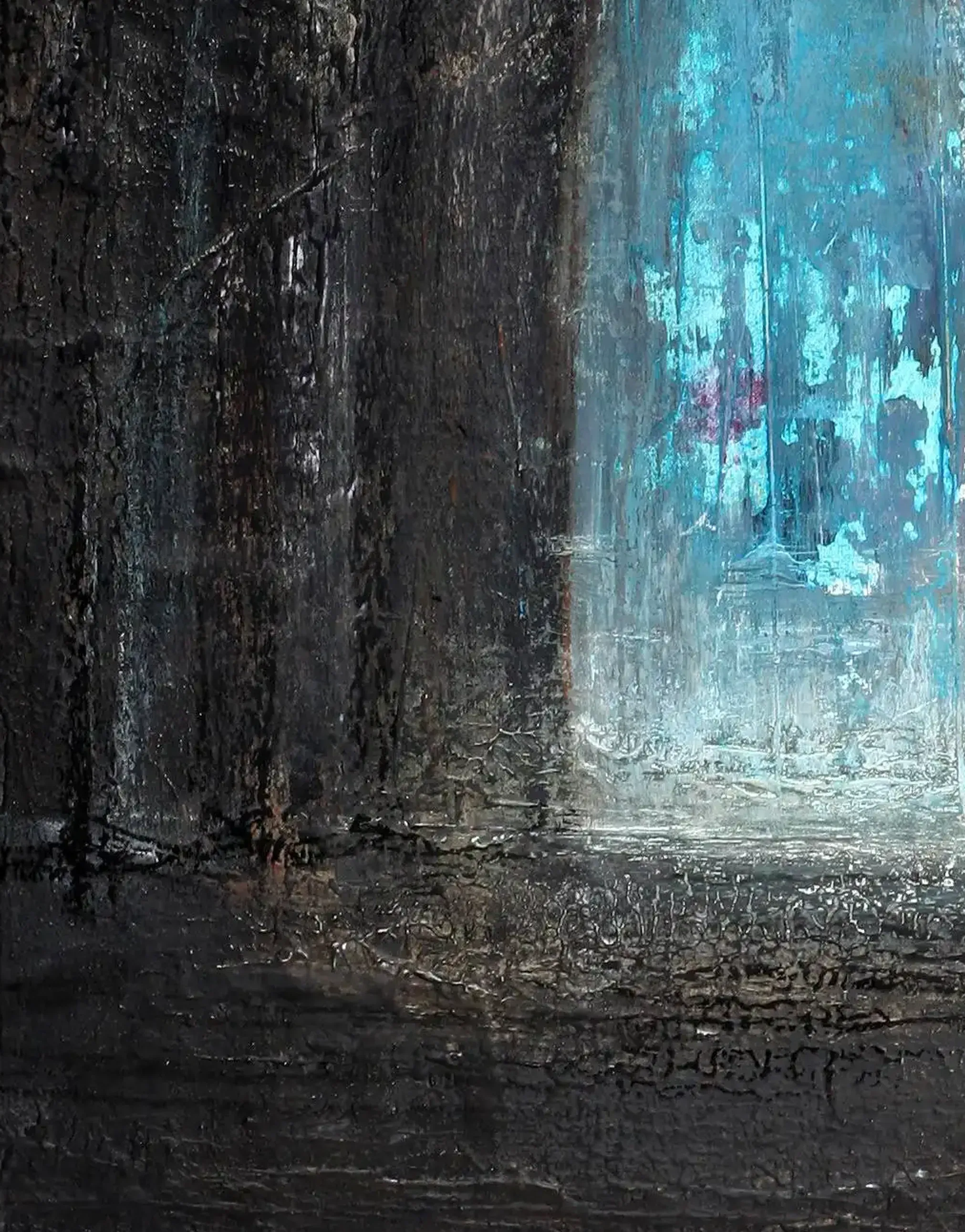 Durchgang 1 - Eine atmosphärische Darstellung in Mischtechnik. (3)