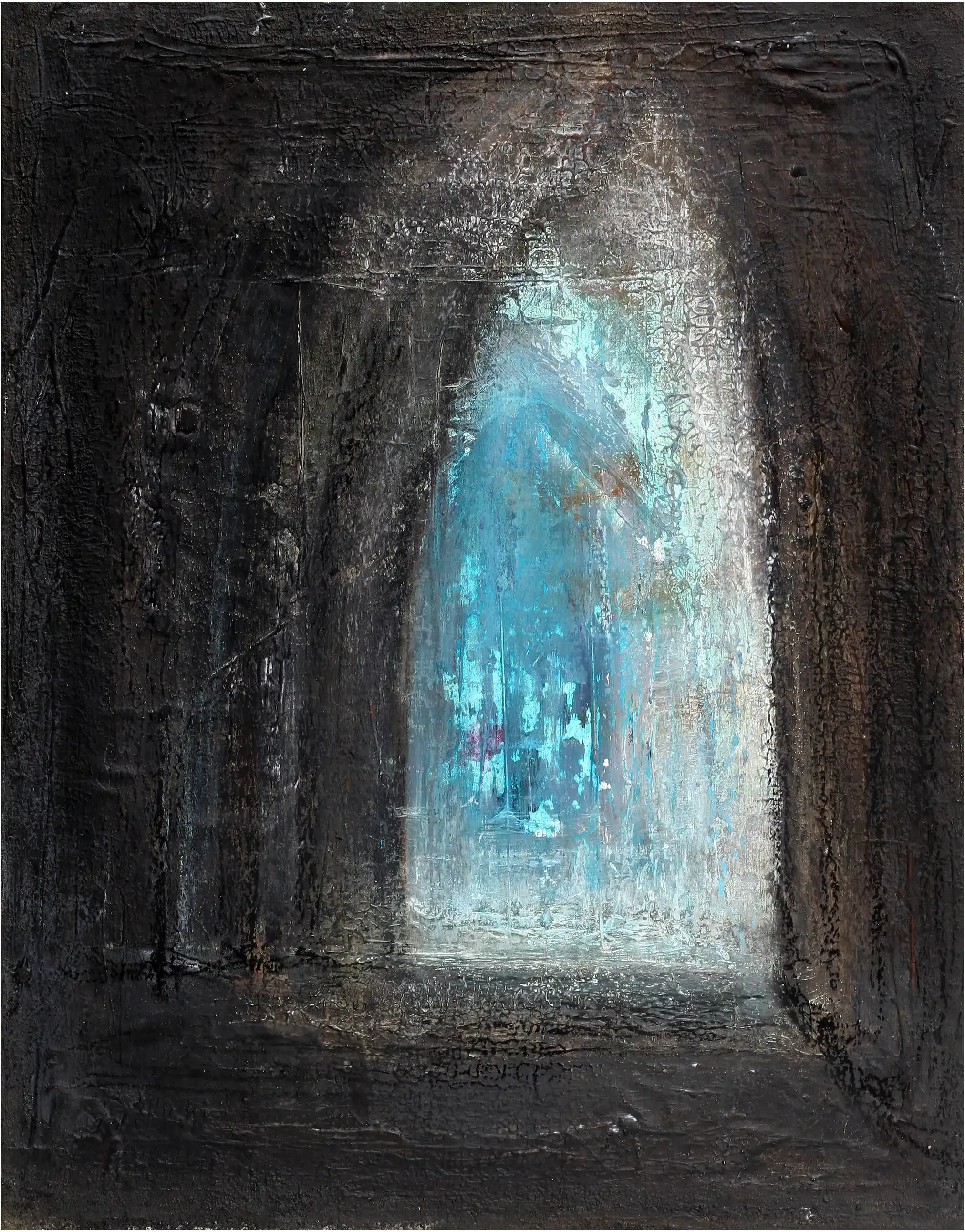 Durchgang 1 - Eine atmosphärische Darstellung in Mischtechnik.