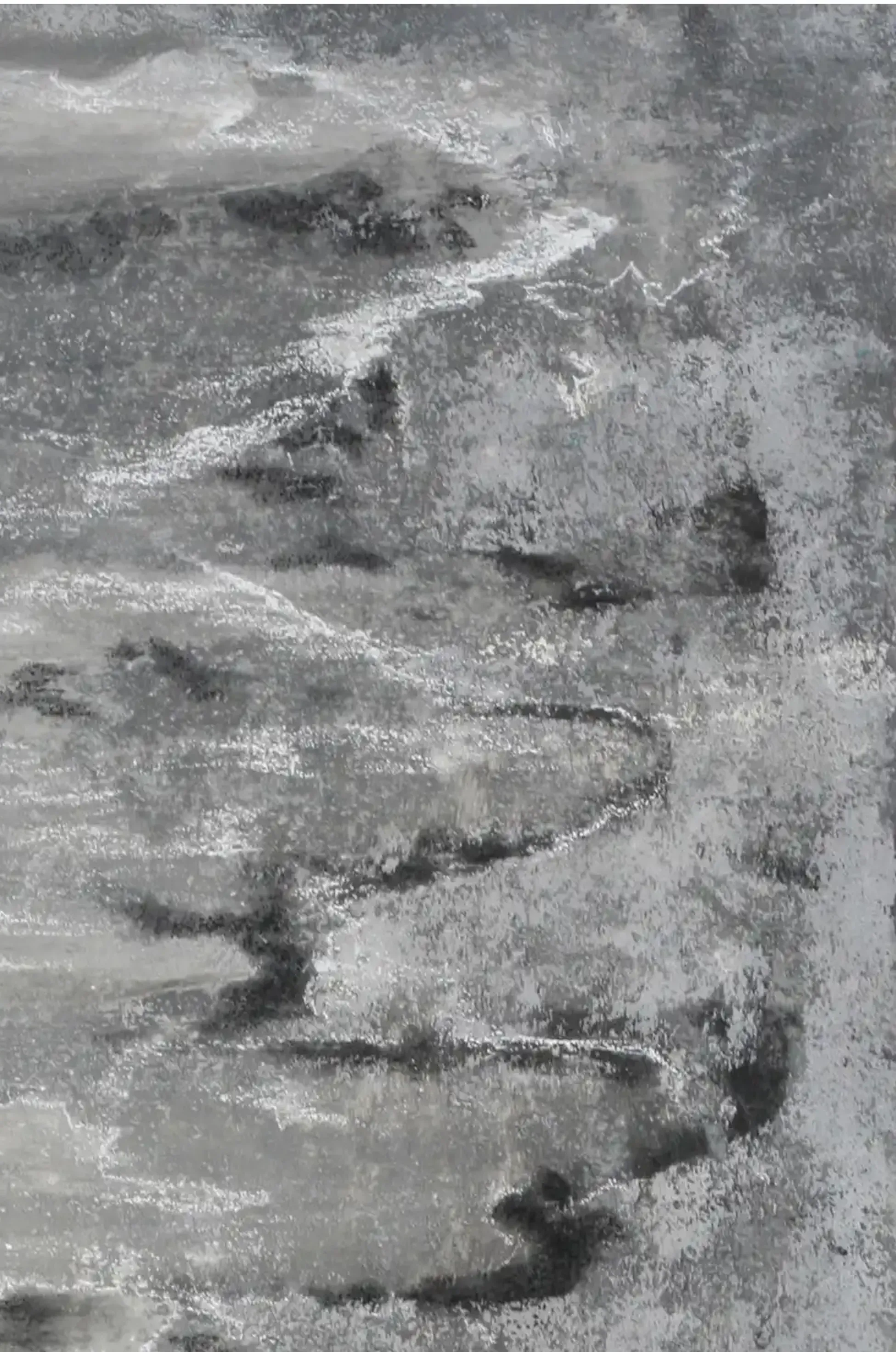 Verschlungen u. bewegt - Eine ausdrucksstarke Darstellung in Acryl und Kreide. (3)