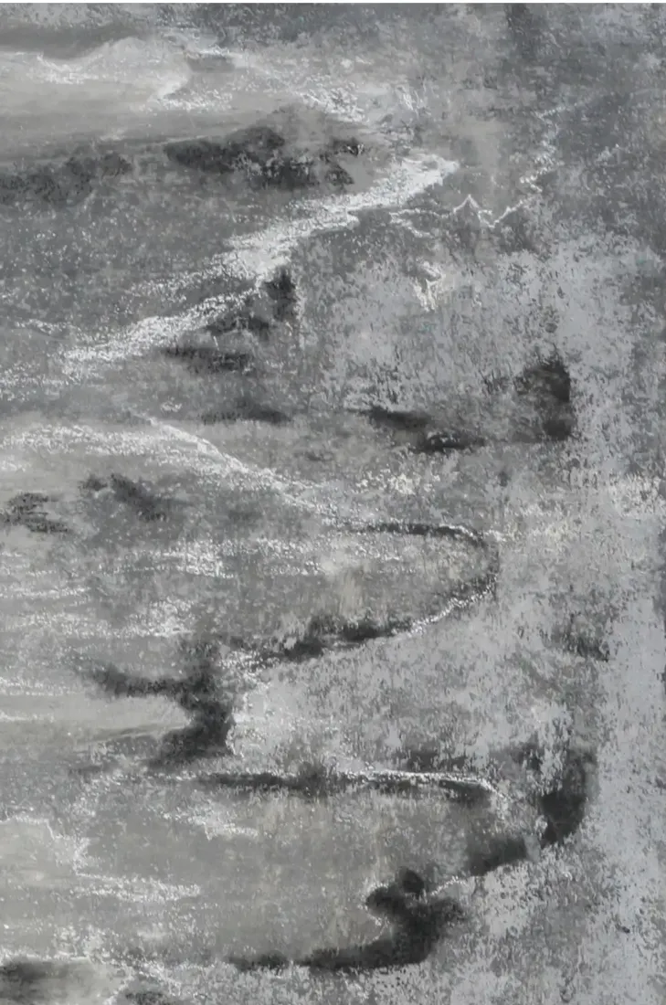 Verschlungen u. bewegt - Eine ausdrucksstarke Darstellung in Acryl und Kreide. (3)