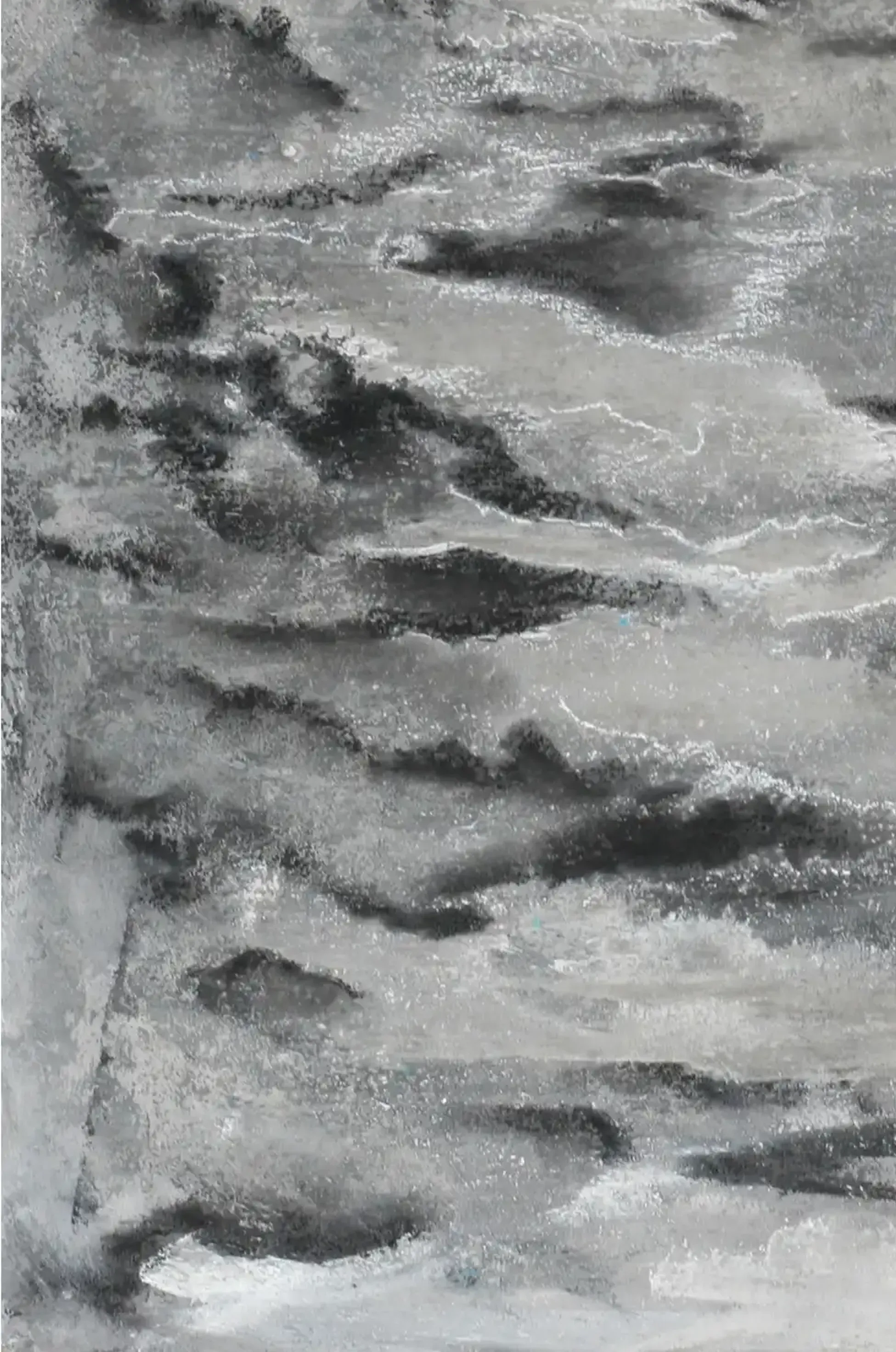 Verschlungen u. bewegt - Eine ausdrucksstarke Darstellung in Acryl und Kreide. (2)