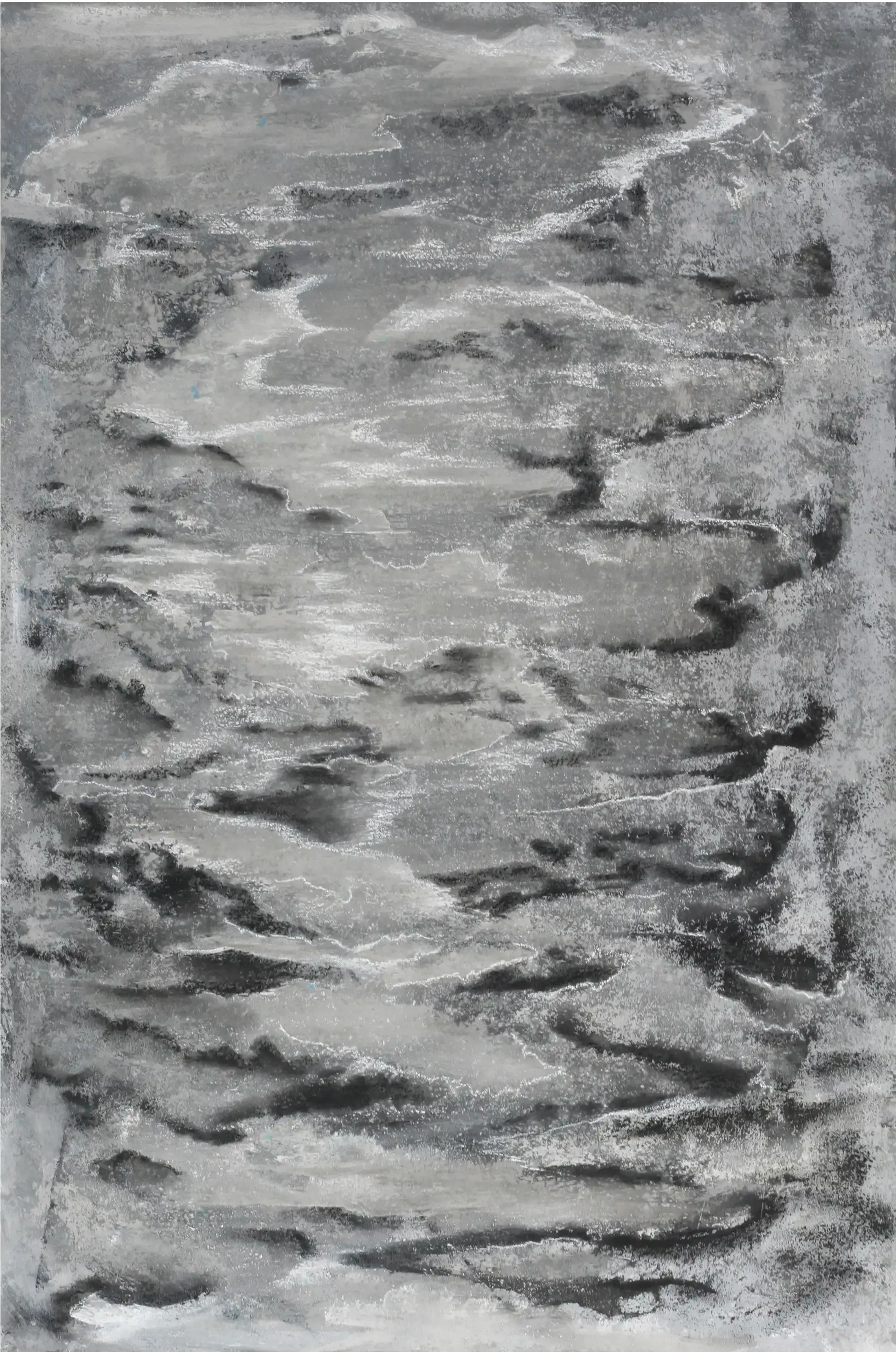 Verschlungen u. bewegt - Eine ausdrucksstarke Darstellung in Acryl und Kreide.