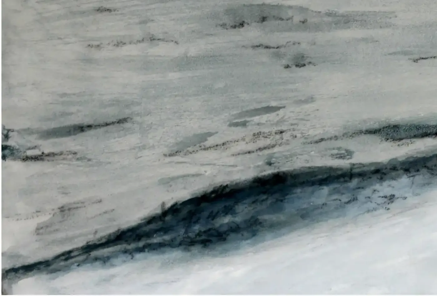 Rhein - Eine atmosphärische Darstellung des Flusses in Acryl auf Gipsgrund. (2)
