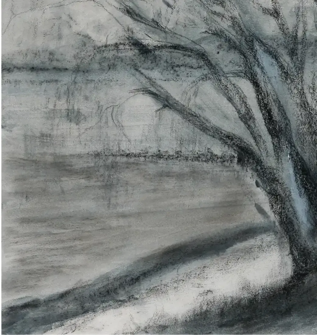 Ufer - Eine atmosphärische Darstellung in Acryl auf Gipsgrund. (2)