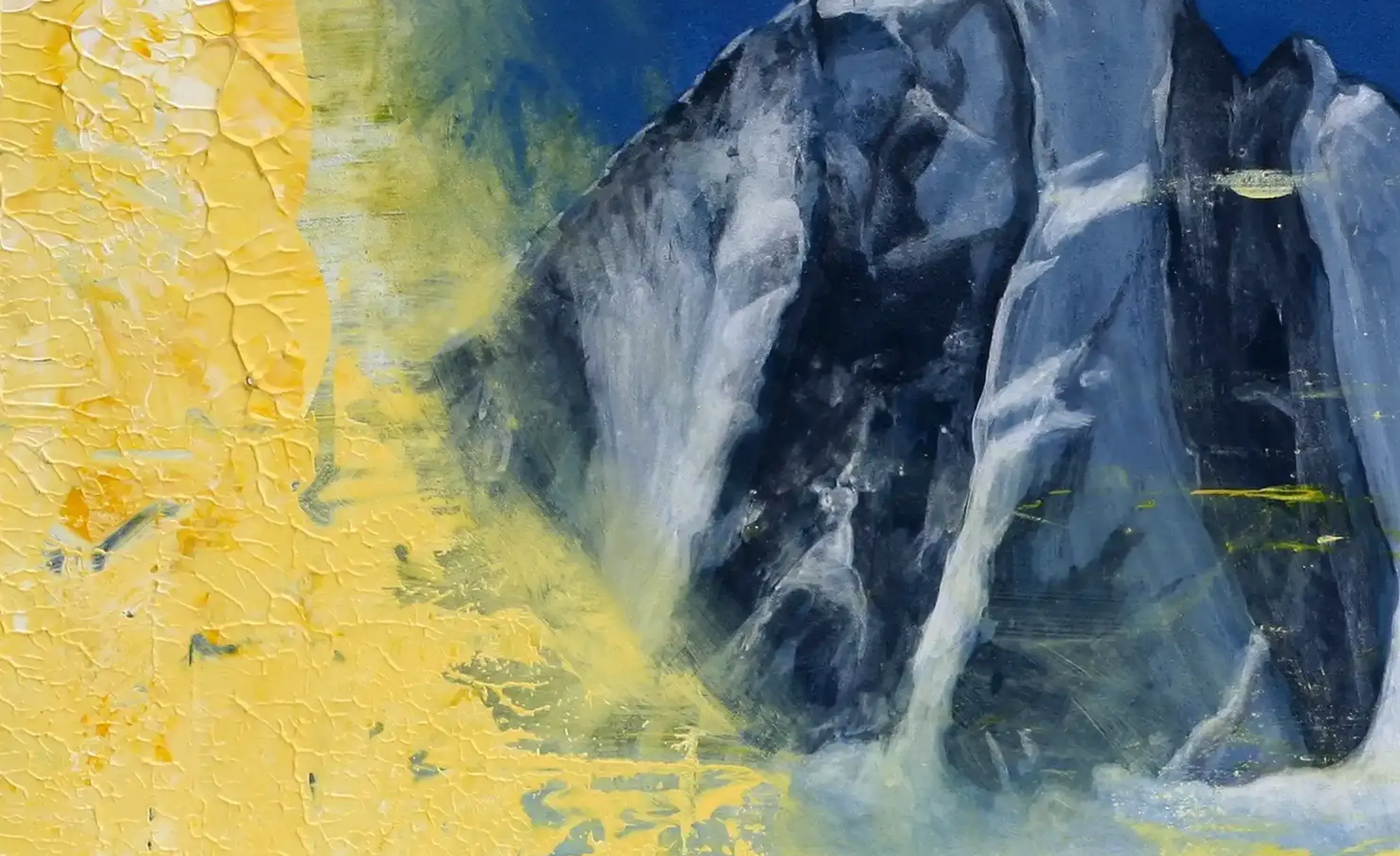 Arna Spire Indien - Eine ausdrucksstarke Acrylmalerei einer indischen Berglandschaft. (3)
