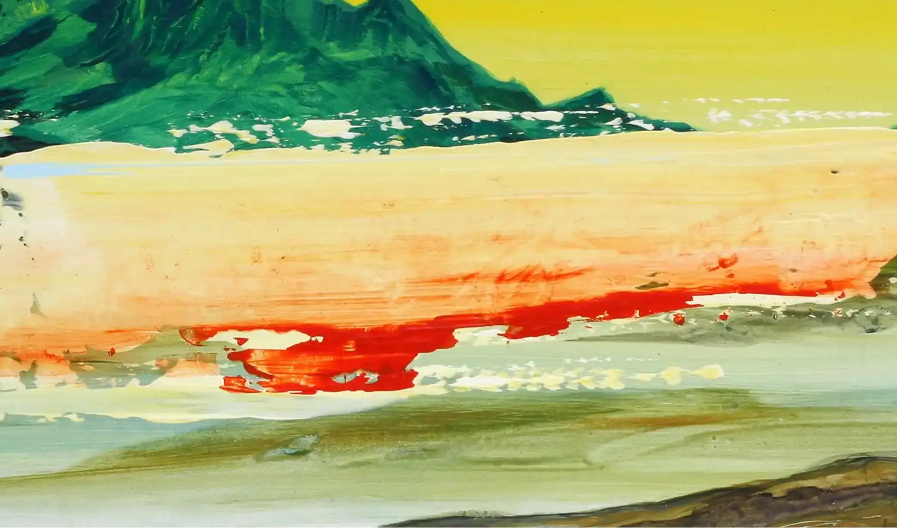 Berge im Osten - Eine atmosphärische Acrylmalerei einer Berglandschaft. (2)