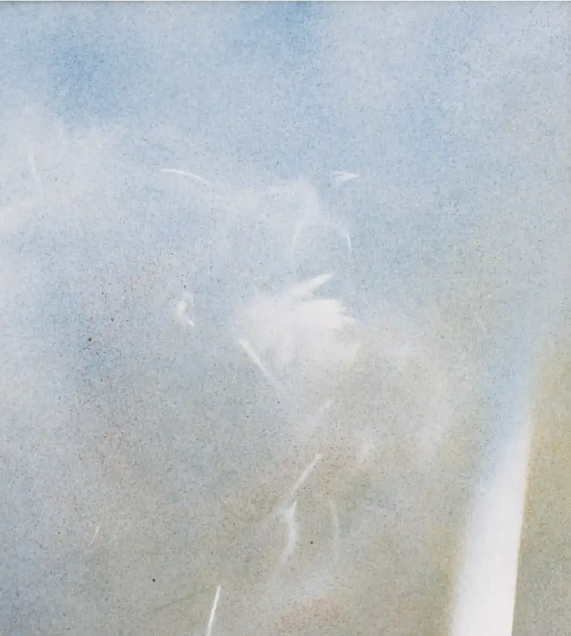 A spray paint artwork immersed in white tones creating an ethereal atmosphere. (3)