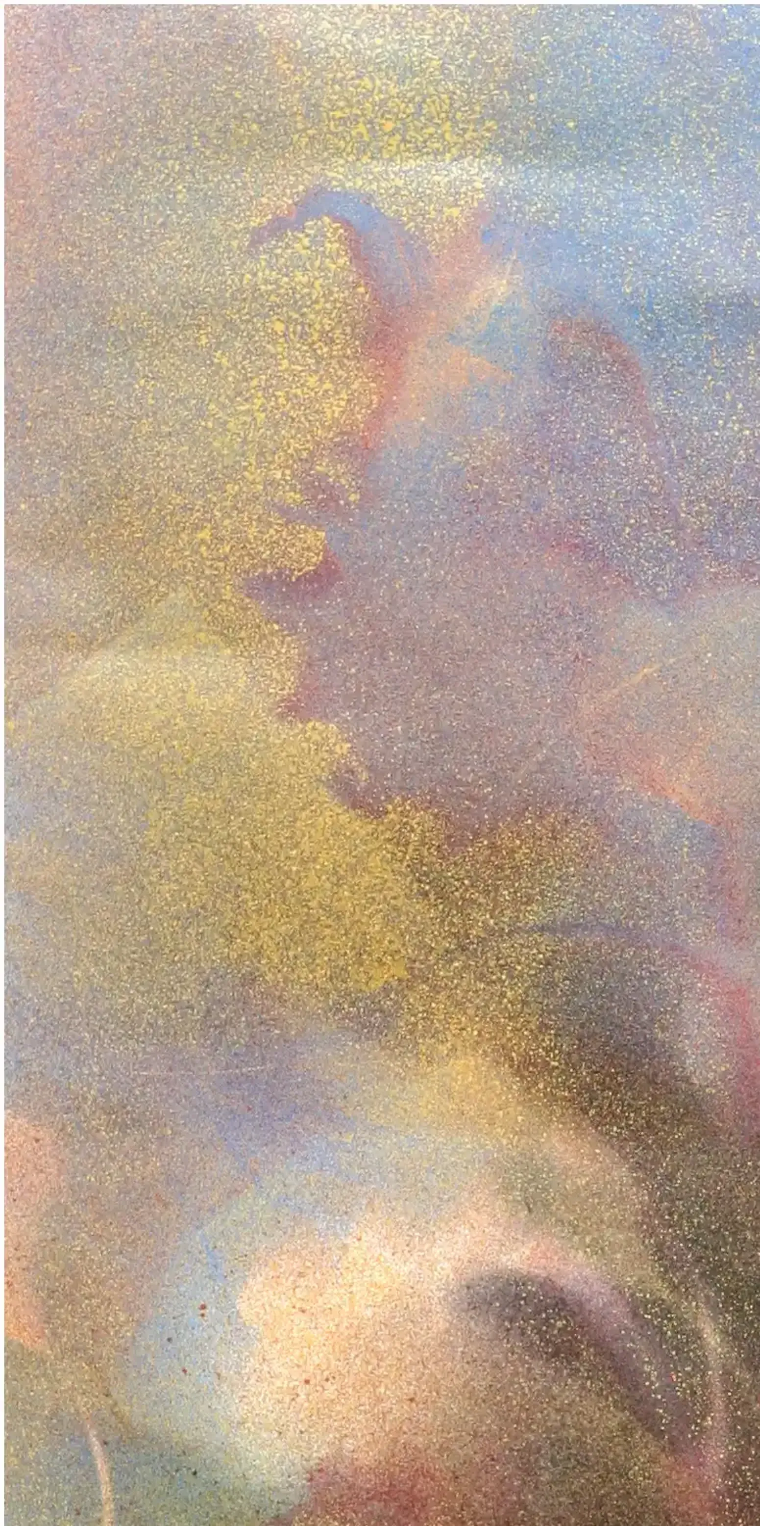 A large-scale spray paint artwork of a sunflower with atmospheric color effects. (3)