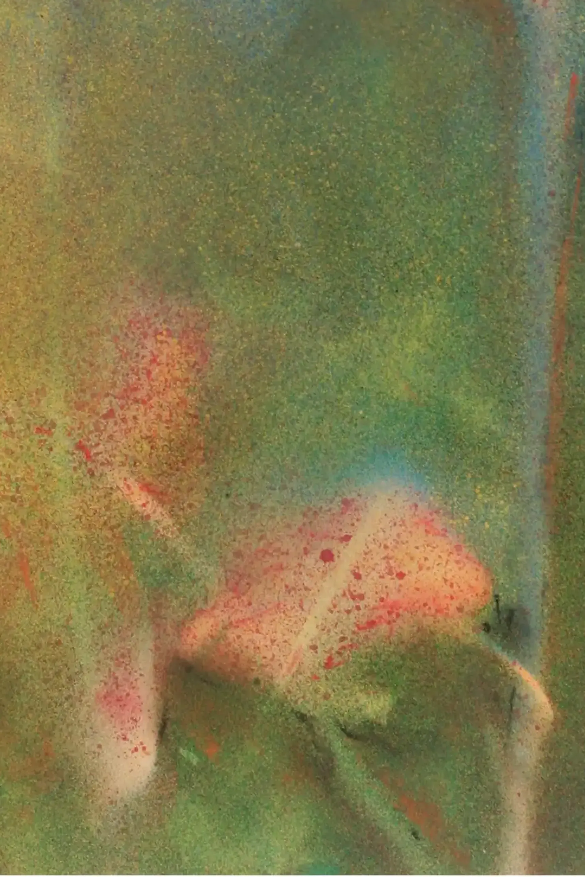 A spray paint artwork of a small sunflower with delicate color gradients. (2)