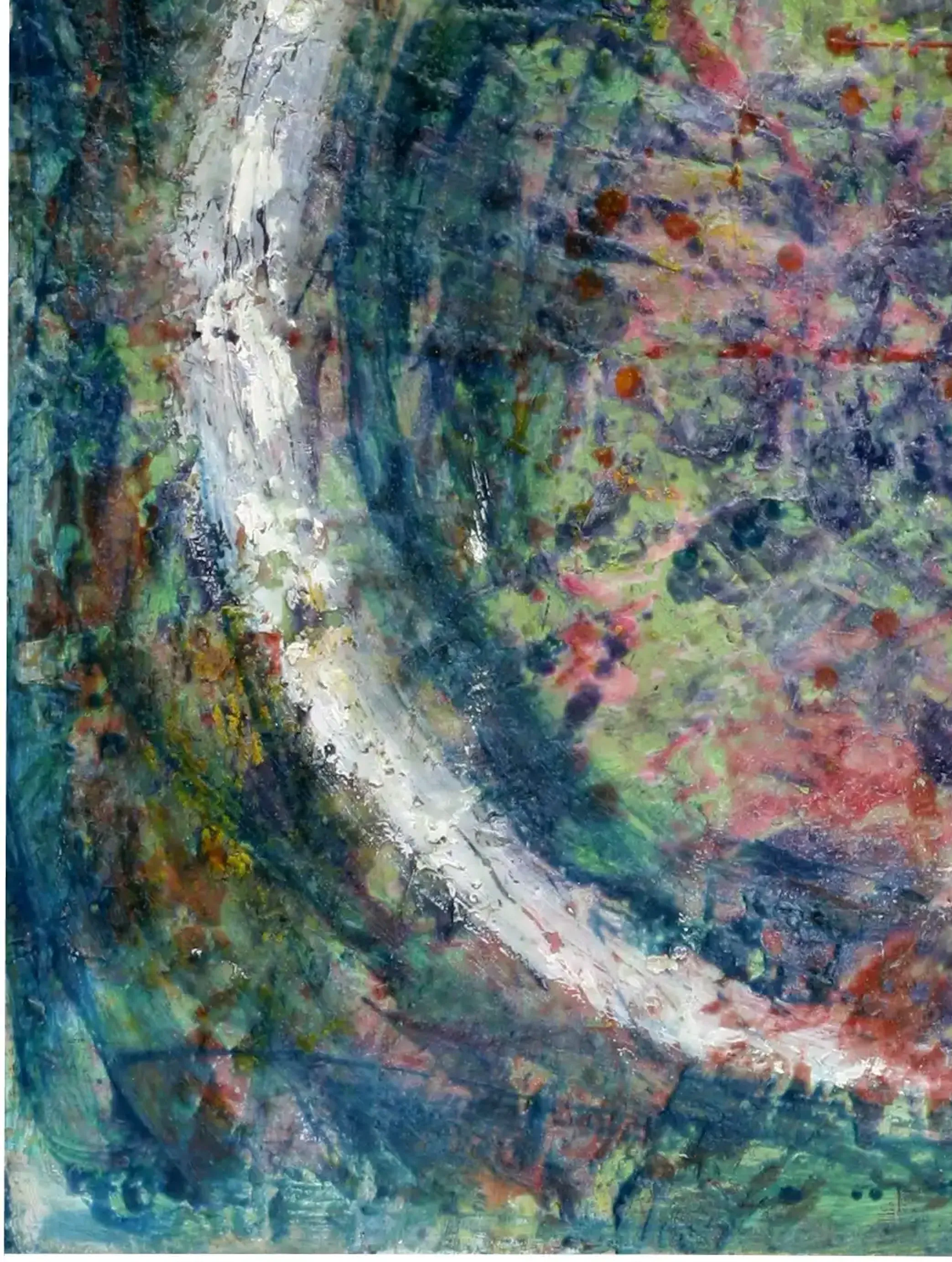 An encaustic artwork with layered wax creating depth and translucency. (3)