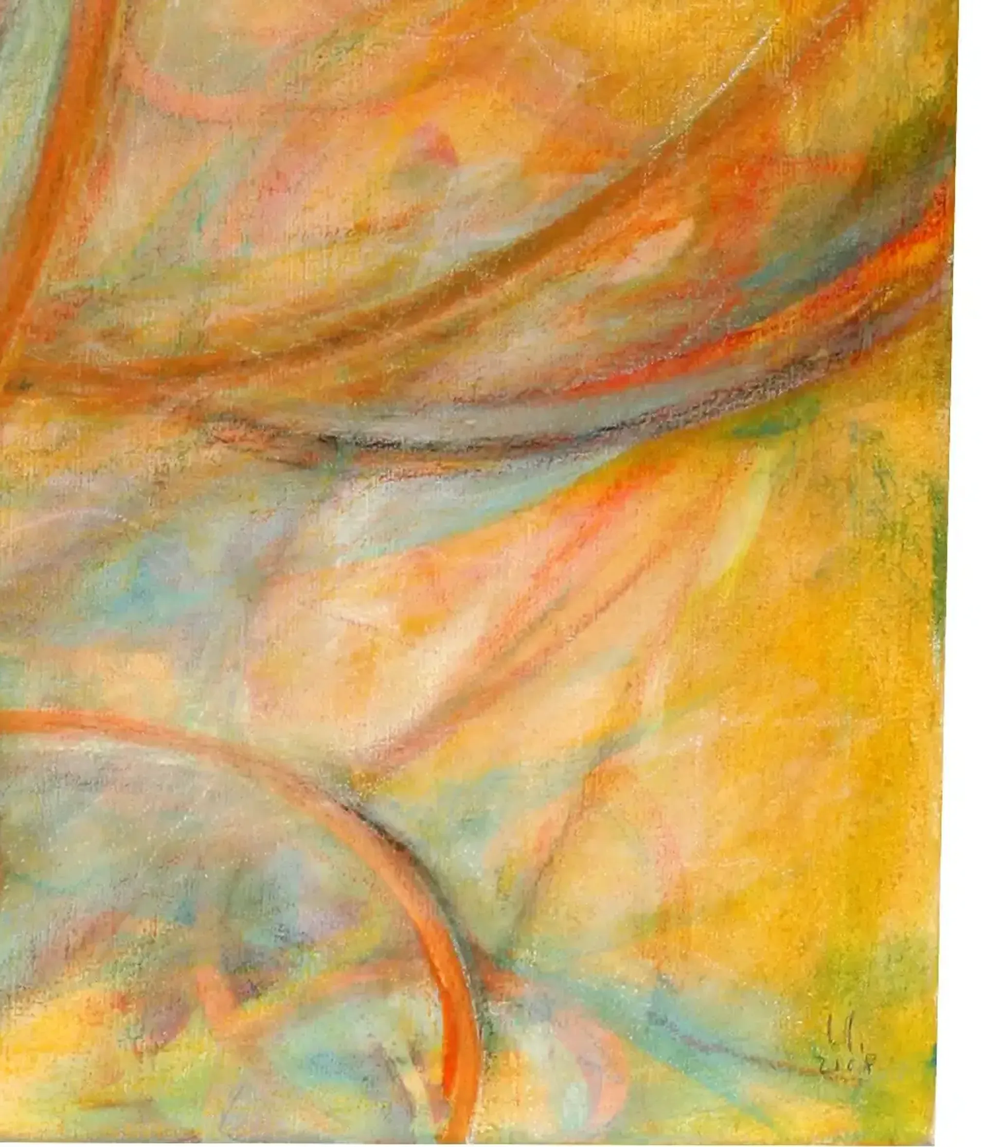 Schwingungen - Eine ausdrucksstarke Darstellung in Mischtechnik. (2)