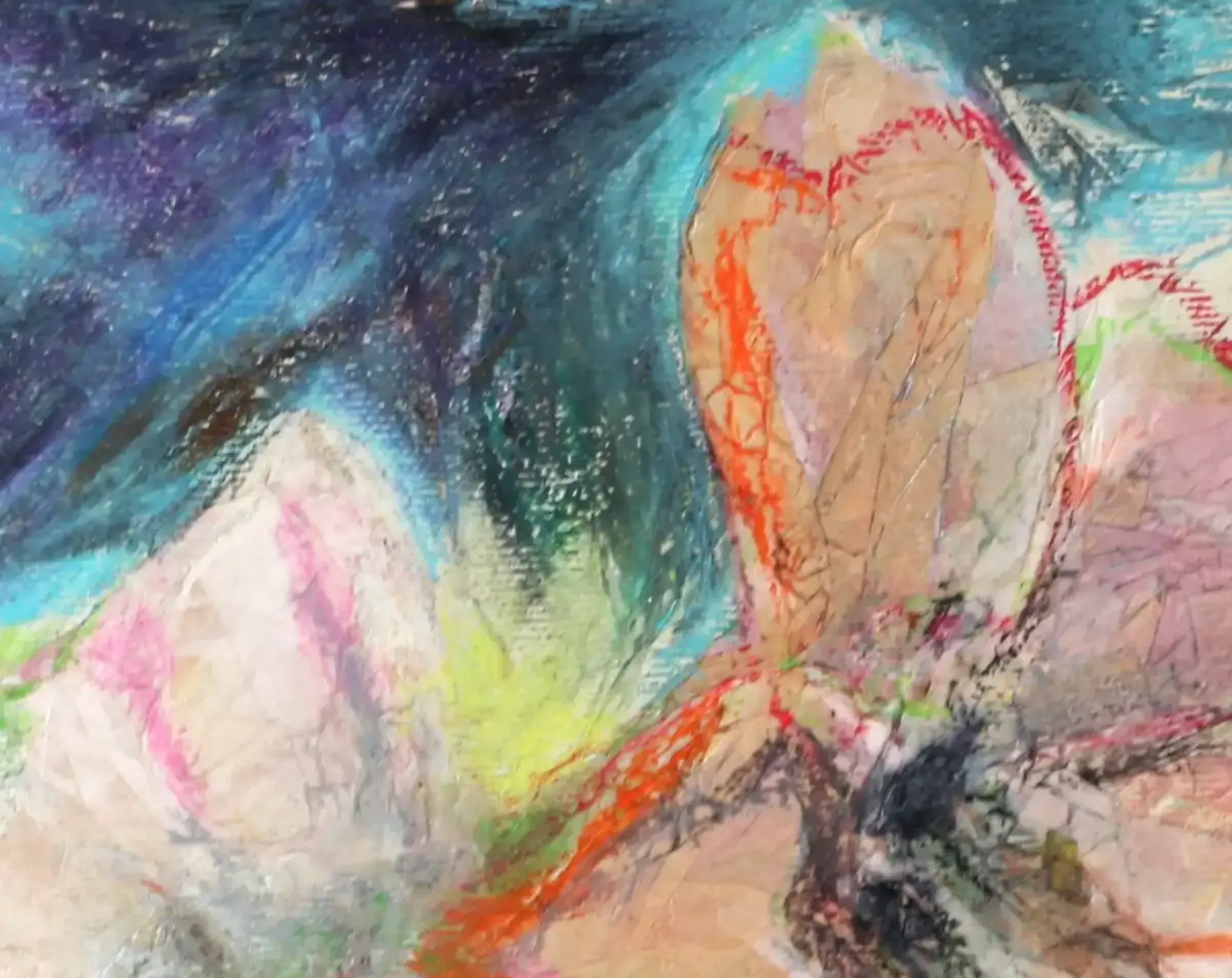 A detailed acrylic painting of an Amaryllis flower with expressive brushwork. (3)