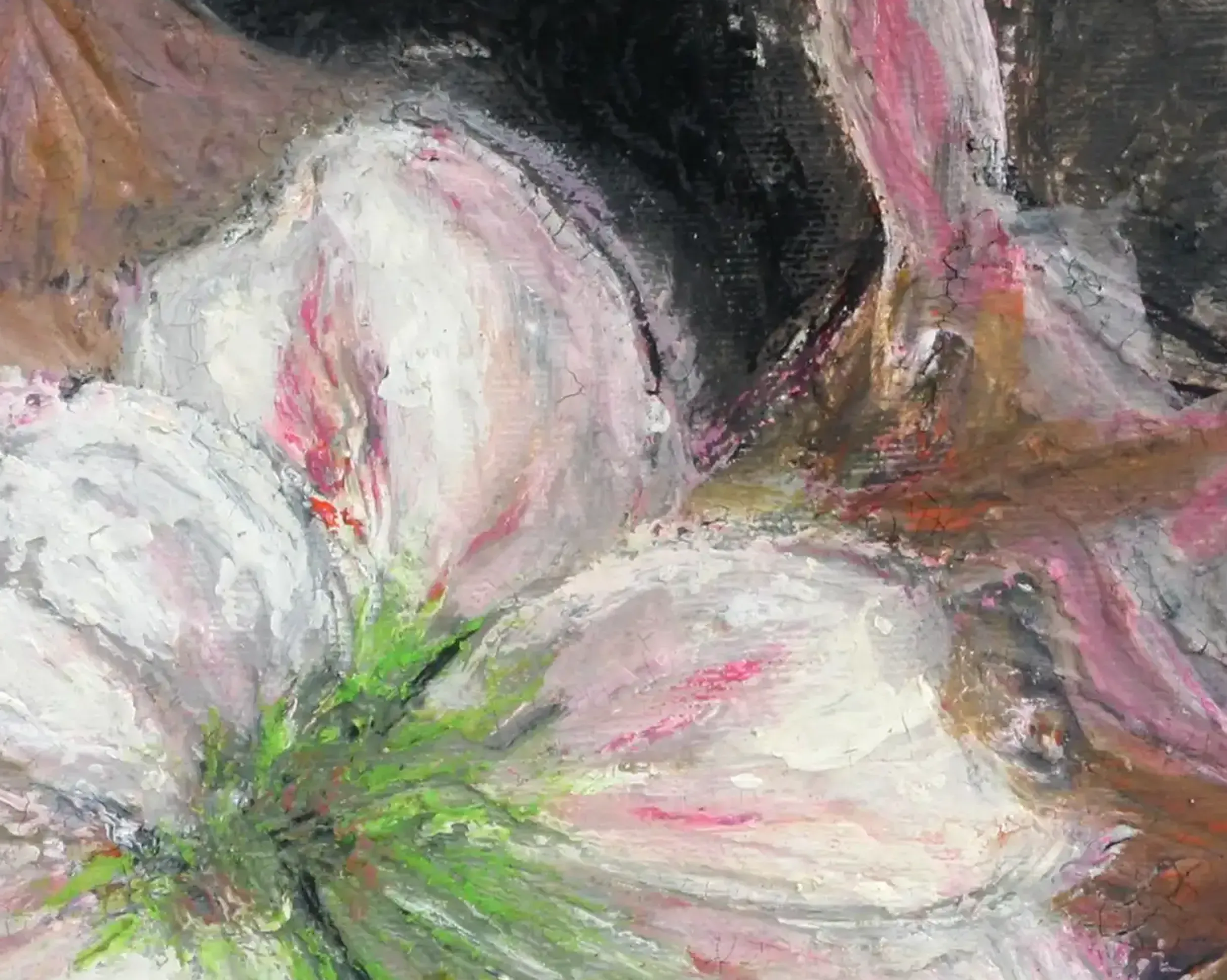 A vibrant acrylic painting of an Amaryllis flower. (3)