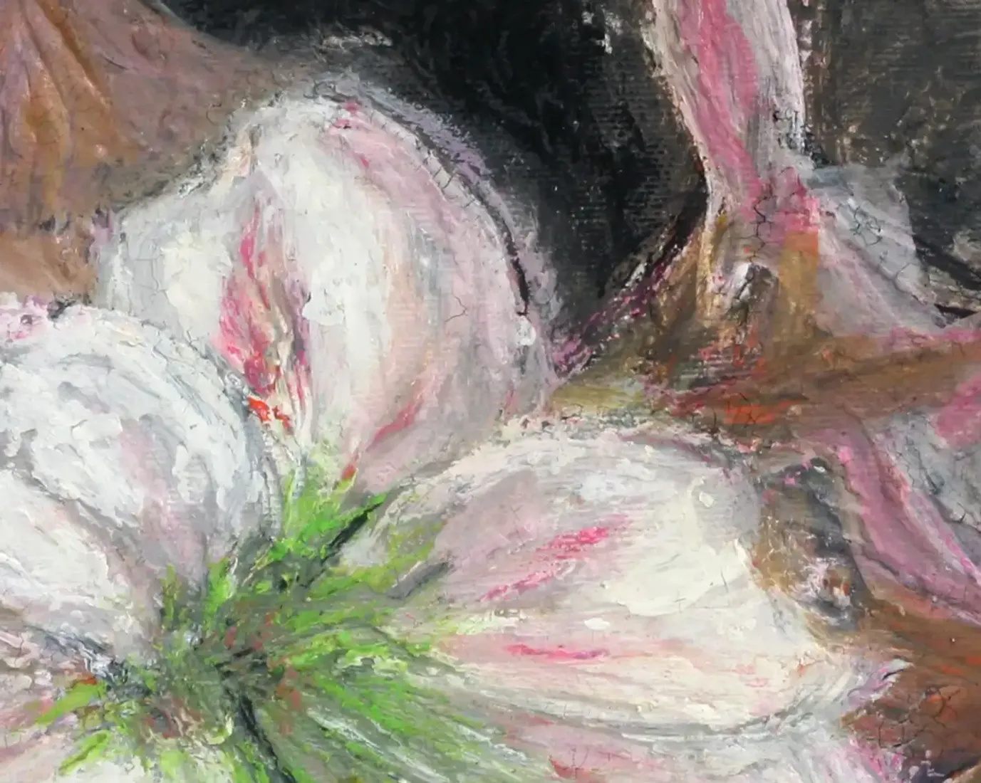 A vibrant acrylic painting of an Amaryllis flower. (3)