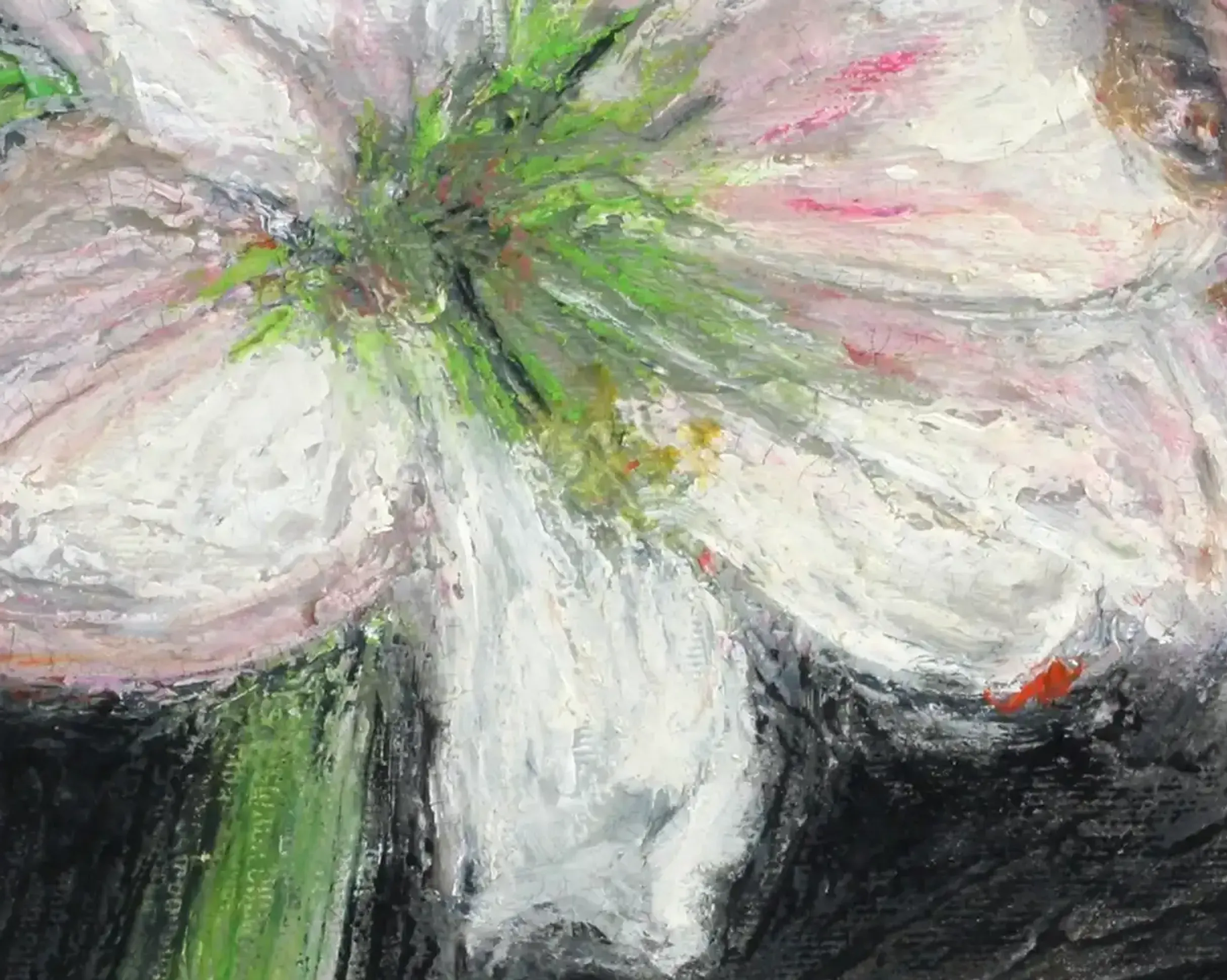 A vibrant acrylic painting of an Amaryllis flower. (2)