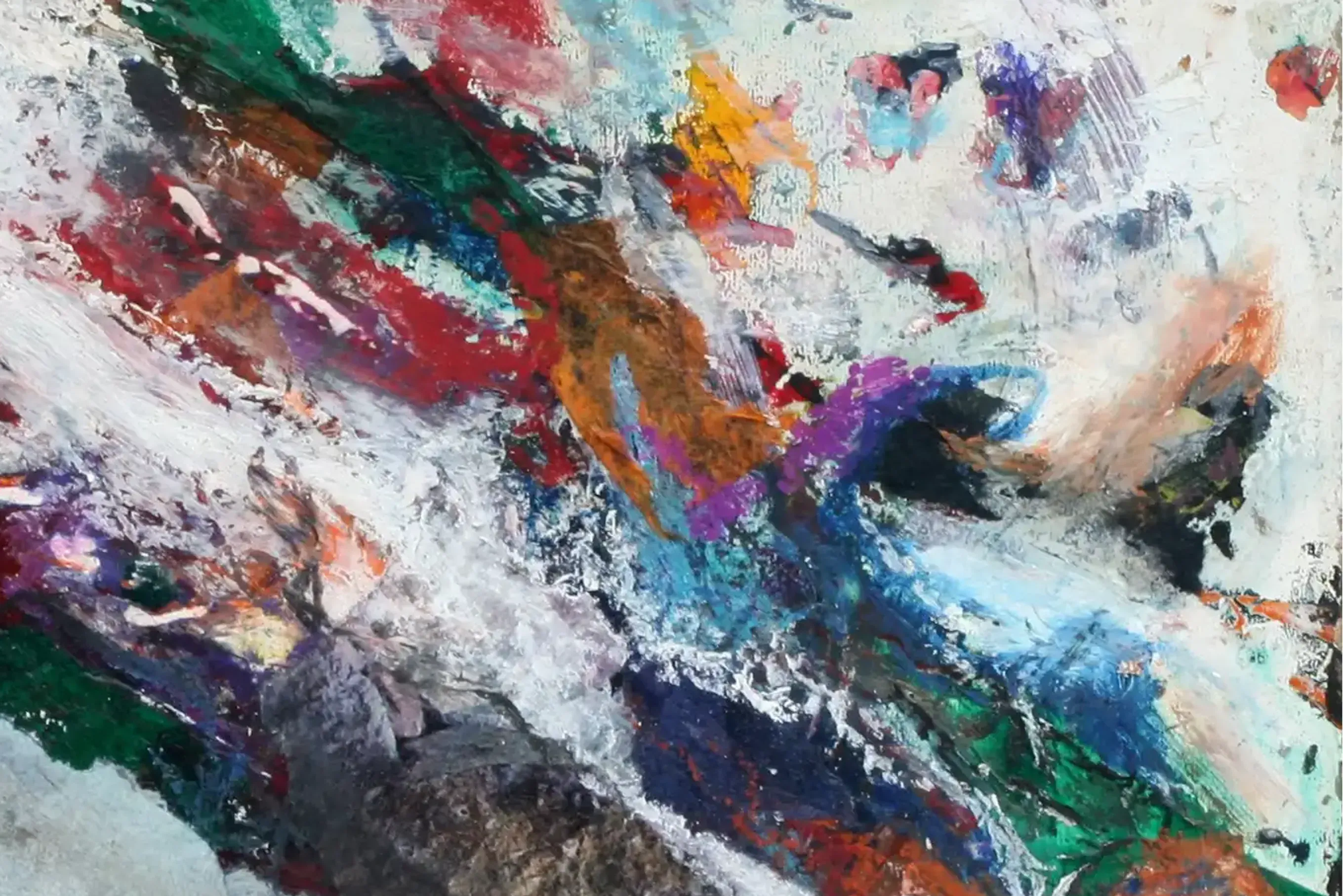 Fließendes - Eine ausdrucksstarke Darstellung in Mischtechnik. (2)