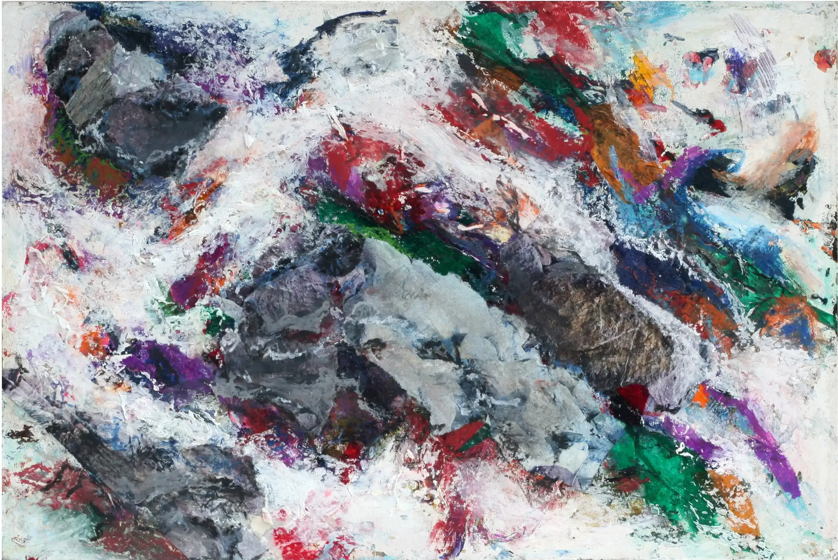 Fließendes - Eine ausdrucksstarke Darstellung in Mischtechnik.