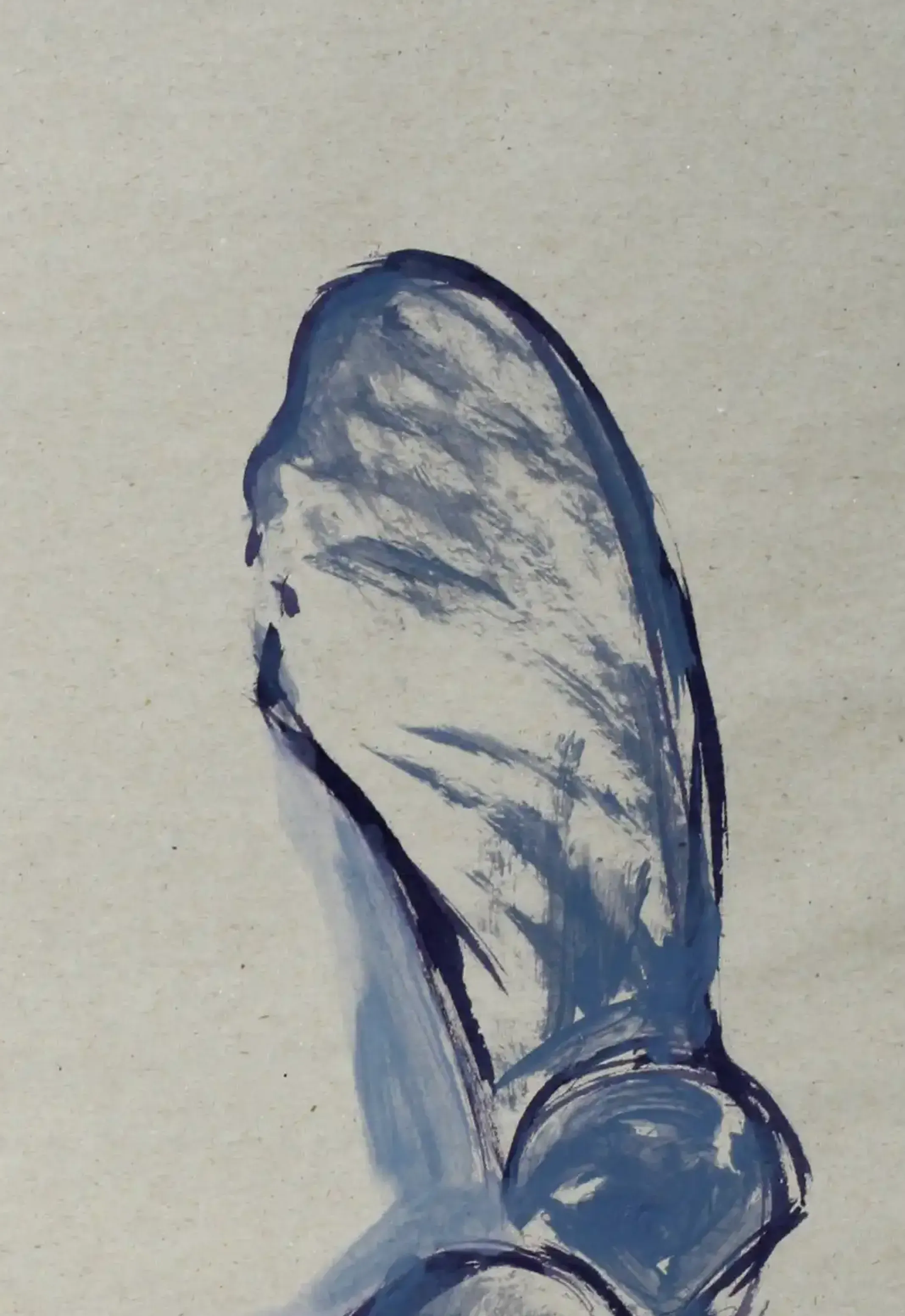 An ink drawing capturing the floating movement of maple seeds. (2)