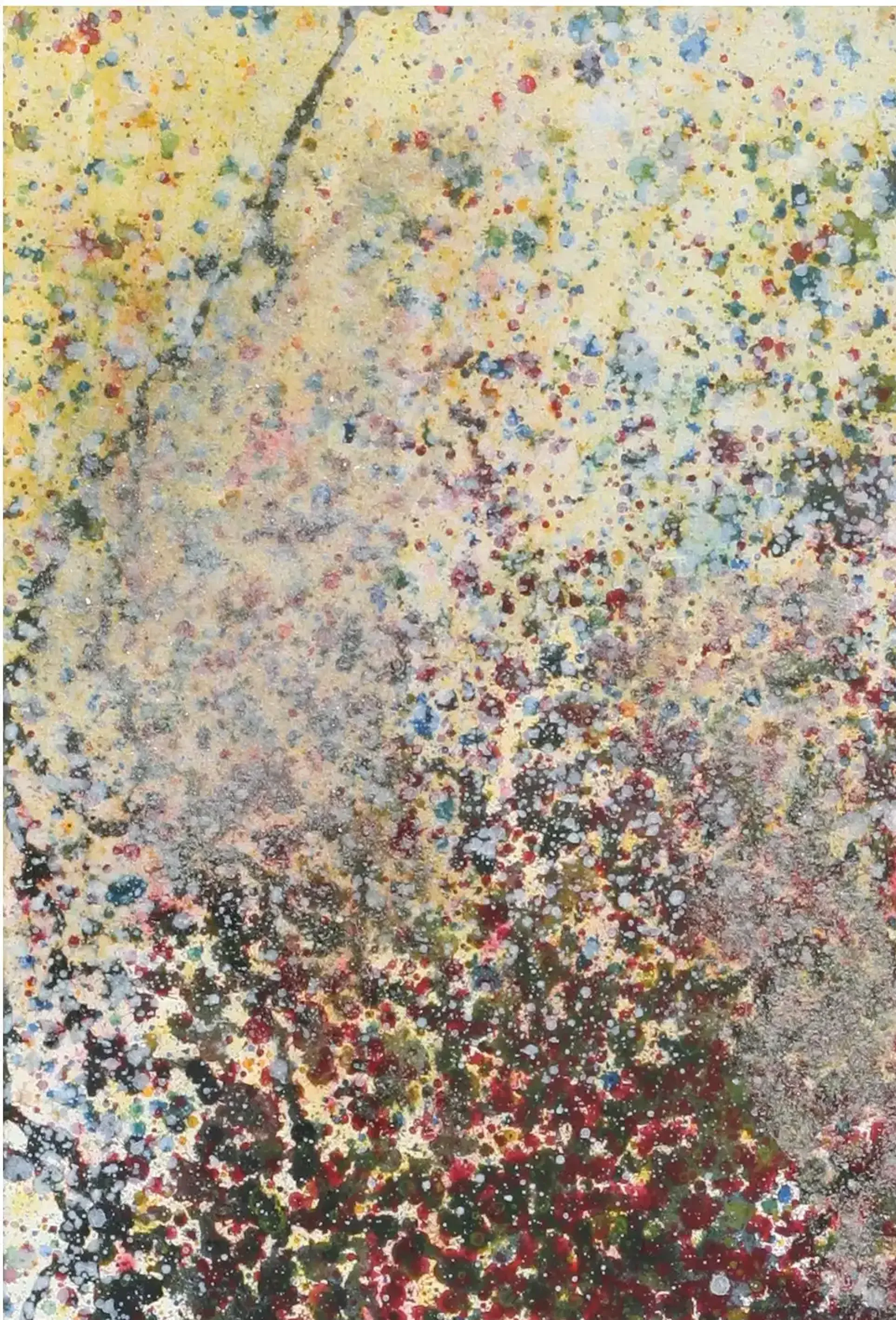 Rötliche Funken - Eine ausdrucksstarke Darstellung in Acryl und Sand. (3)