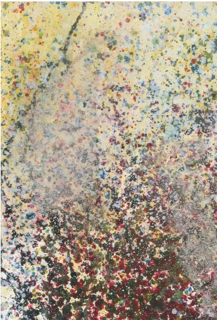 Rötliche Funken - Eine ausdrucksstarke Darstellung in Acryl und Sand. (3)