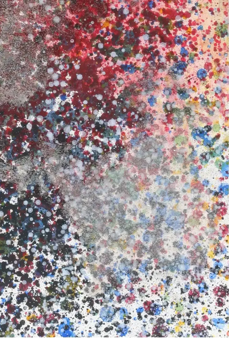 Rötliche Funken - Eine ausdrucksstarke Darstellung in Acryl und Sand. (2)