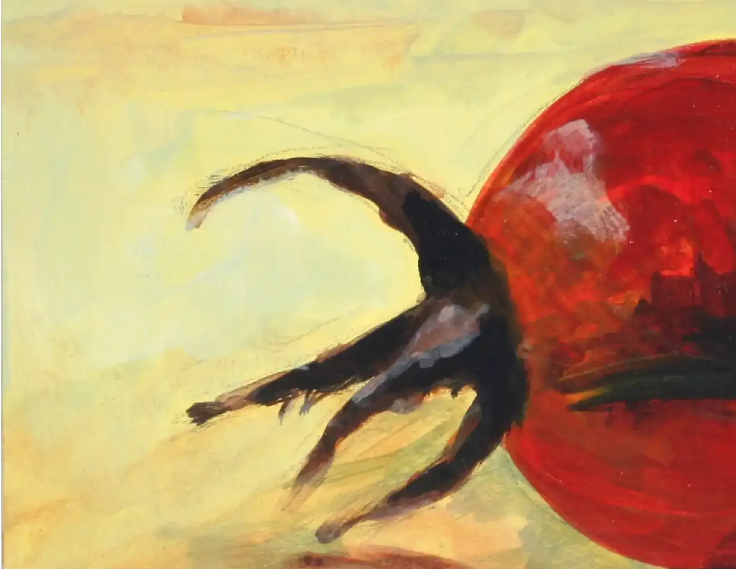 A detailed painting of a rosehip in vibrant colors. (2)