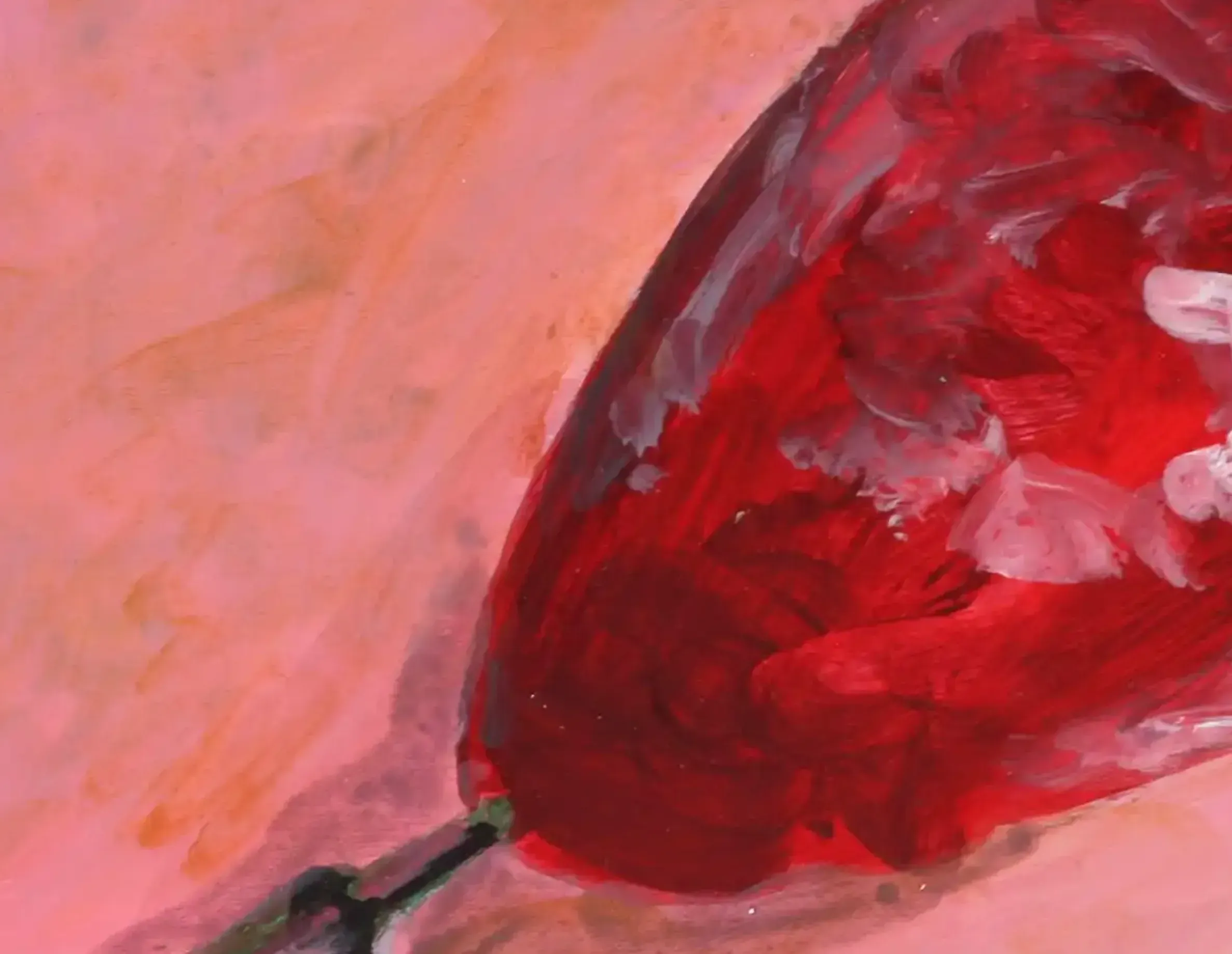 A detailed painting of a rosehip in warm autumn colors. (3)