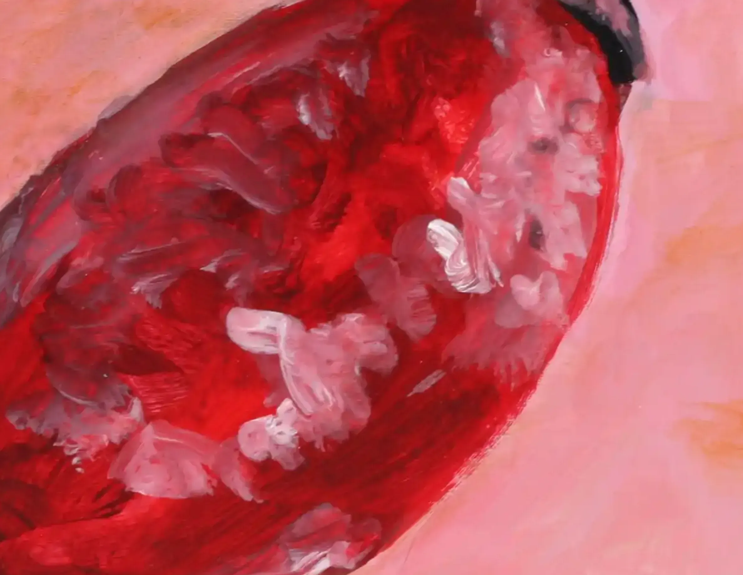 A detailed painting of a rosehip in warm autumn colors. (2)