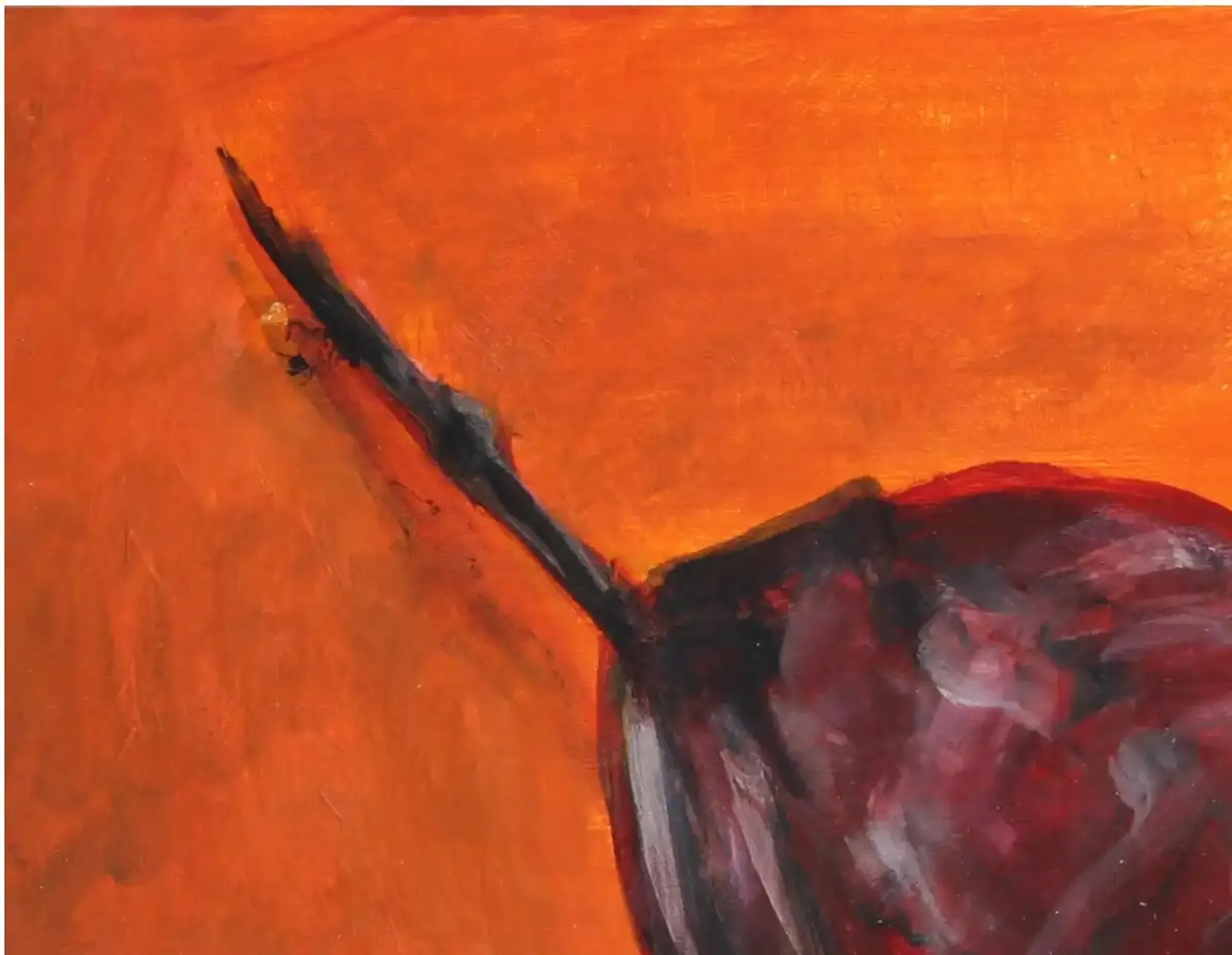 A detailed painting of a rosehip with clear, precise brushwork. (2)