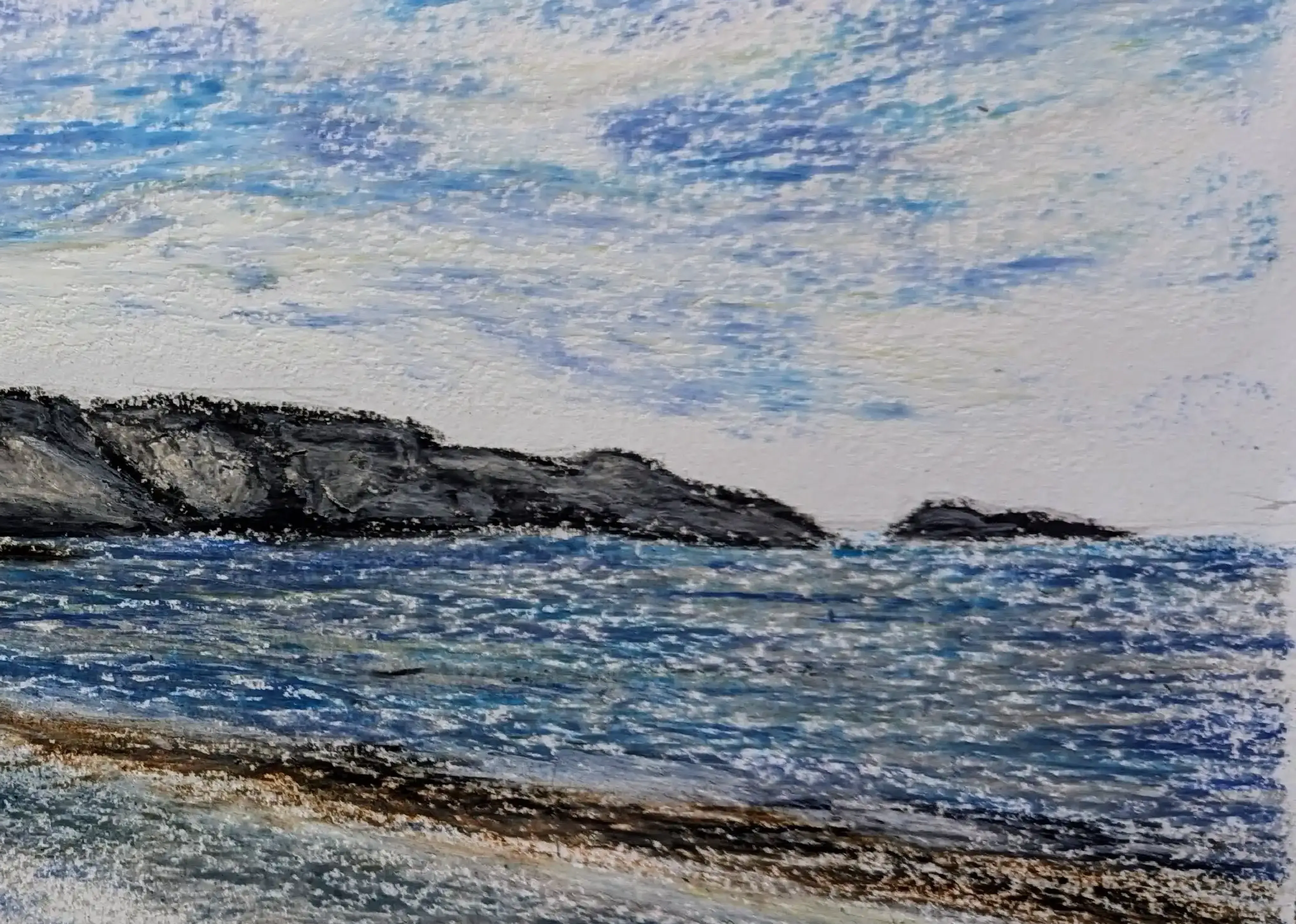 Insel Iona - Eine atmosphärische Darstellung in Ölkreide. (3)