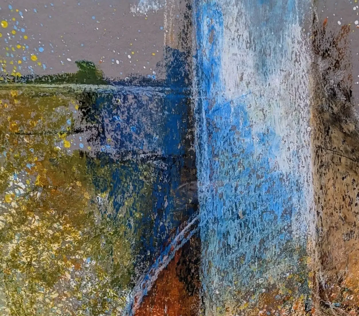 Mit Stosskraft - Eine ausdrucksstarke Darstellung in Acryl und Ölkreide. (3)