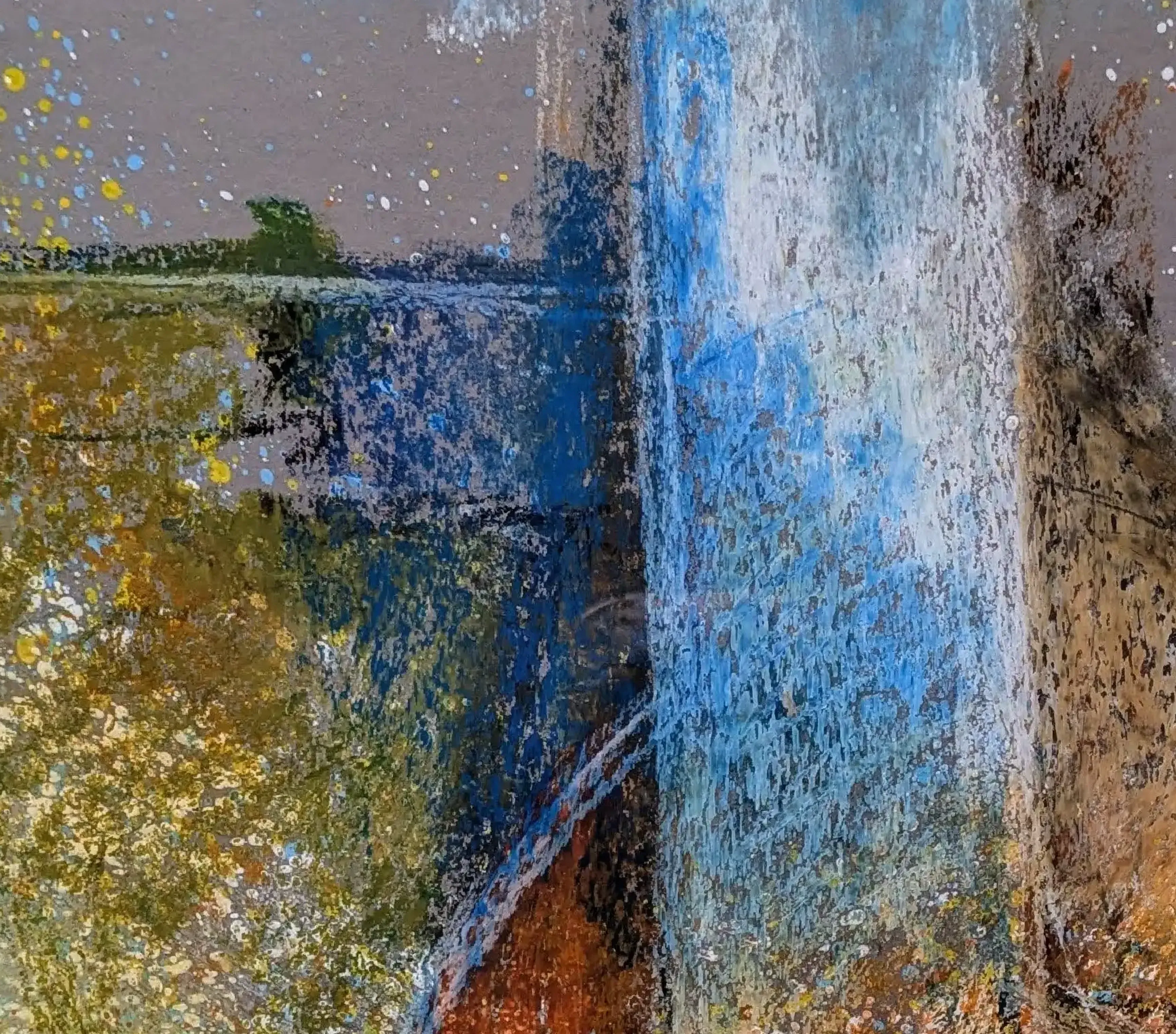 Mit Stosskraft - Eine ausdrucksstarke Darstellung in Acryl und Ölkreide. (3)