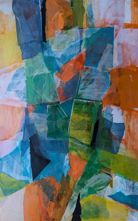 Zueinander - Eine ausdrucksstarke Darstellung in Seidenpapier.