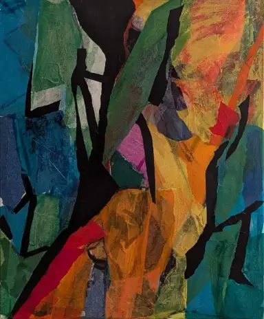 Der Aufstieg - Eine ausdrucksstarke Darstellung in Seidenpapier.