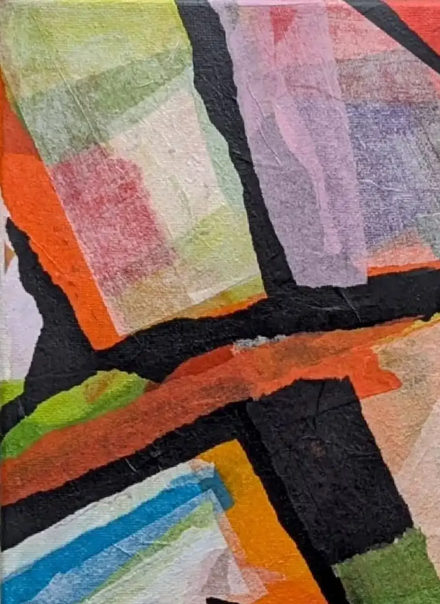 Ausgemustert - Komposition in Seidenpapier übermalt (2)